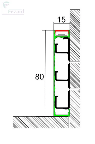 Алюминиевый плинтус Fezard Кабельный ALP-G80-LA Алюминий 80*15*2500 мм в Оренбурге