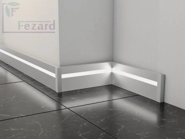 Алюминиевый плинтус Fezard Кабельный ALP-G80-LF Алюминий 80*15*2500 мм в Оренбурге