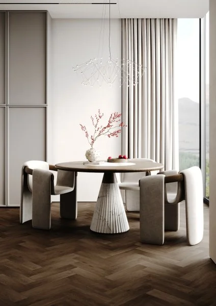 Кварц-виниловая плитка Fargo Herringbone 44-7009-24 Дуб Шварцвальд в Оренбурге