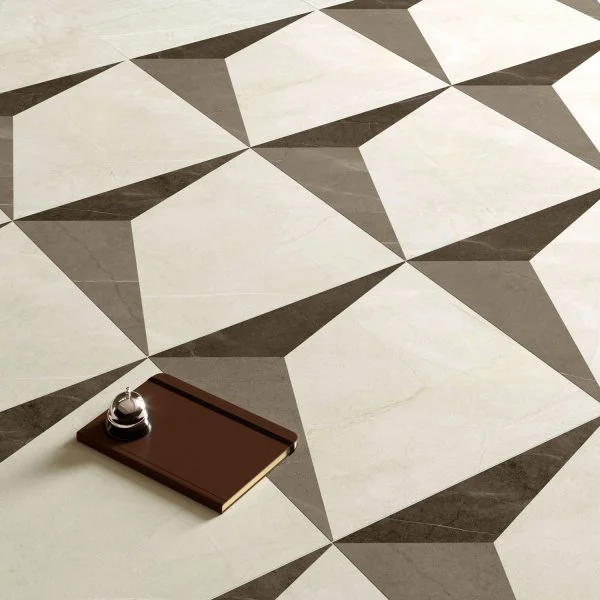 Керамогранит Coliseum Фьямма Уайт Вставка Фрэйм 60х60 (Натуральный и Реттифицированный) в Оренбурге