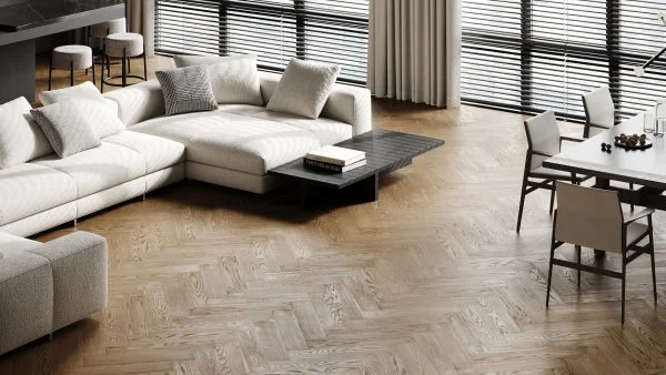 Паркетная доска Quartz Parquet Английская Ёлка Дуб Карельский 33-419 в Оренбурге