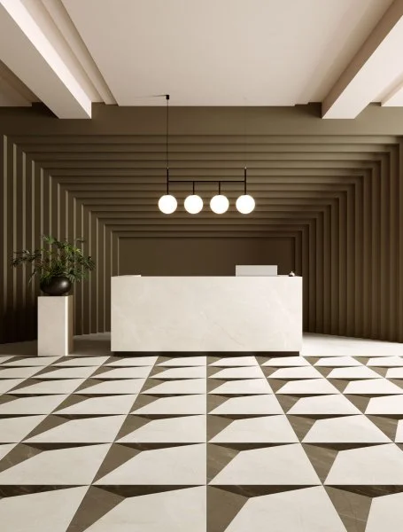 Керамогранит Coliseum Фьямма Уайт Вставка Фрэйм 60х60 (Натуральный и Реттифицированный) в Оренбурге