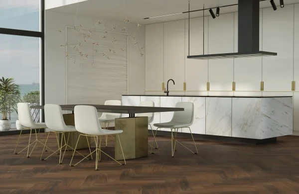 Паркетная доска Quartz Parquet Английская Ёлка Орех Американский 33-400-29 в Оренбурге