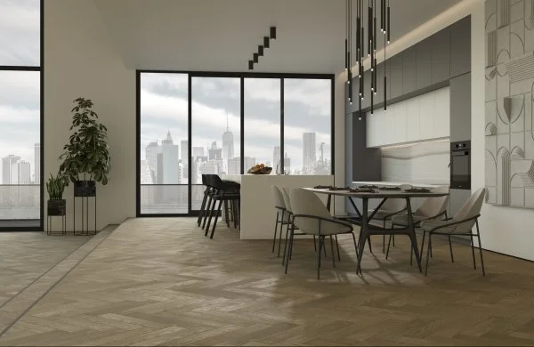 Паркетная доска Quartz Parquet Английская Ёлка Дуб Карельский 33-419 в Оренбурге