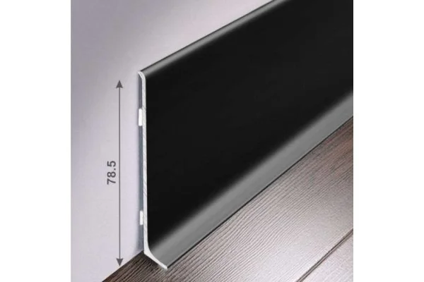 Алюминиевый плинтус Bonkeel ПЛ80 515л Черный (78,5х11,2х2500мм) в Оренбурге